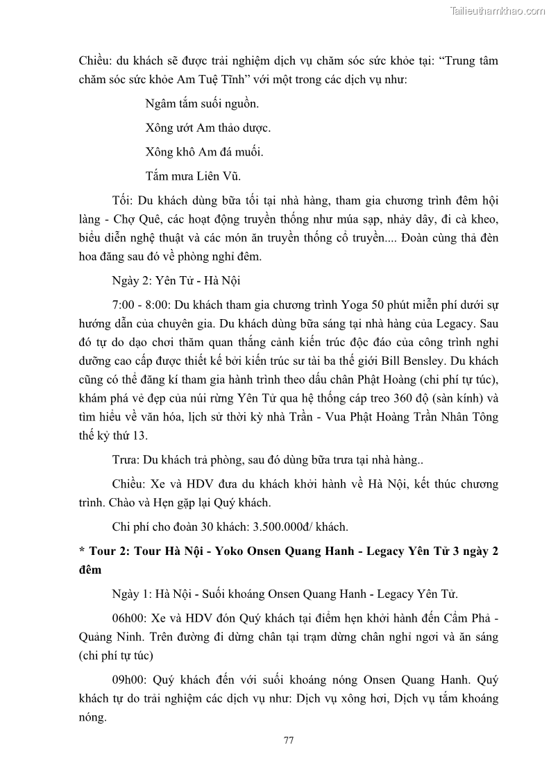 Khóa luận tốt nghiệp việt nam học Tiềm năng khai thác và phát triển loại hình du lịch chăm sóc sức khỏe ở Quảng Ninh - 8 Trang 87