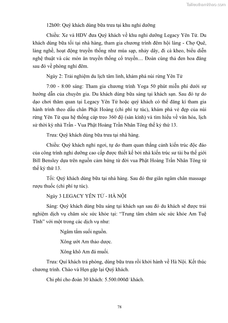 Khóa luận tốt nghiệp việt nam học Tiềm năng khai thác và phát triển loại hình du lịch chăm sóc sức khỏe ở Quảng Ninh - 8 Trang 88