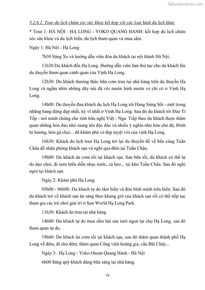 Khóa luận tốt nghiệp việt nam học Tiềm năng khai thác và phát triển loại hình du lịch chăm sóc sức khỏe ở Quảng Ninh - 8 Trang 89