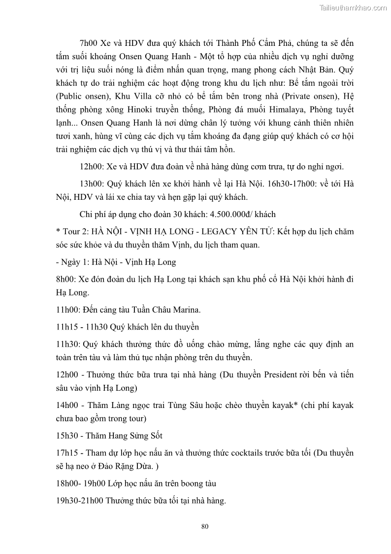 Khóa luận tốt nghiệp việt nam học Tiềm năng khai thác và phát triển loại hình du lịch chăm sóc sức khỏe ở Quảng Ninh - 8 Trang 90