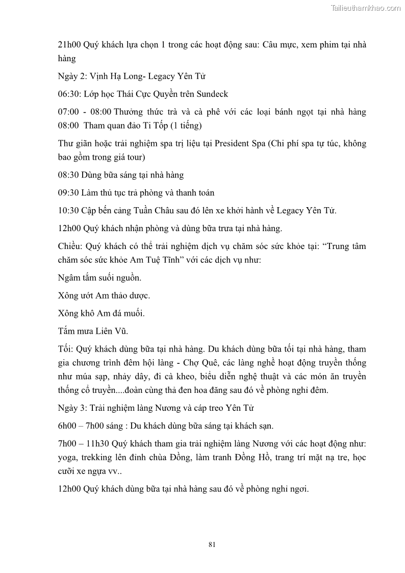 Khóa luận tốt nghiệp việt nam học Tiềm năng khai thác và phát triển loại hình du lịch chăm sóc sức khỏe ở Quảng Ninh - 8 Trang 91