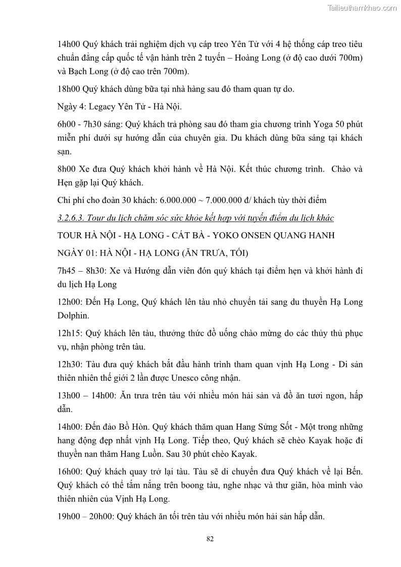 Khóa luận tốt nghiệp việt nam học Tiềm năng khai thác và phát triển loại hình du lịch chăm sóc sức khỏe ở Quảng Ninh - 8 Trang 92