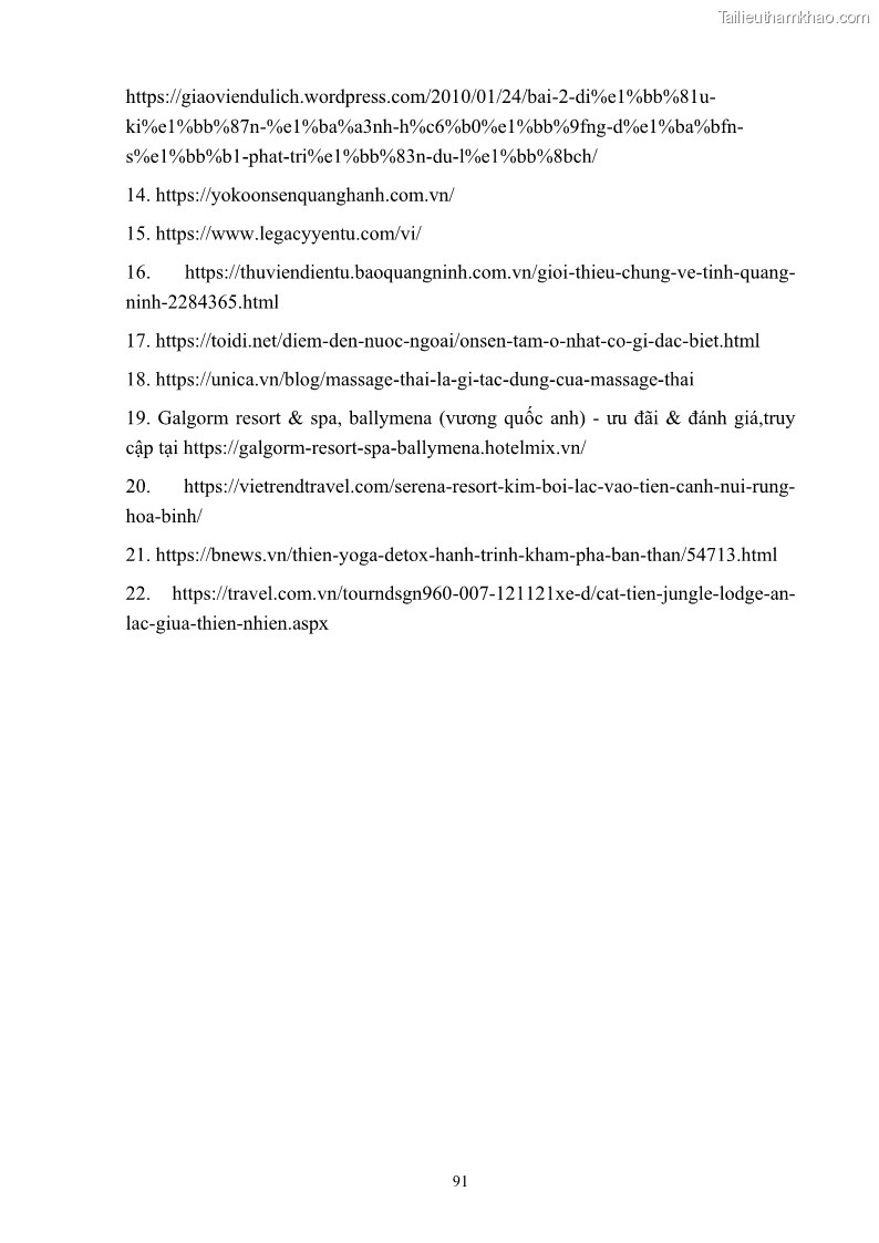 Khóa luận tốt nghiệp việt nam học Tiềm năng khai thác và phát triển loại hình du lịch chăm sóc sức khỏe ở Quảng Ninh - 9 Trang 101