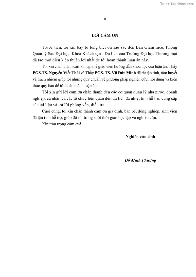 Luận án tiến sĩ Nghiên cứu chuỗi cung ứng dịch vụ du lịch tại vùng Đồng bằng sông Hồng và Duyên hải Đông Bắc Việt Nam - 1 Trang 2