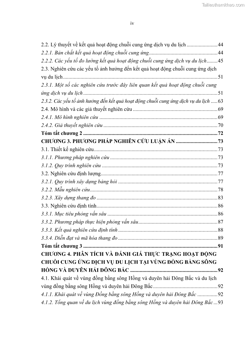 Luận án tiến sĩ Nghiên cứu chuỗi cung ứng dịch vụ du lịch tại vùng Đồng bằng sông Hồng và Duyên hải Đông Bắc Việt Nam - 1 Trang 4