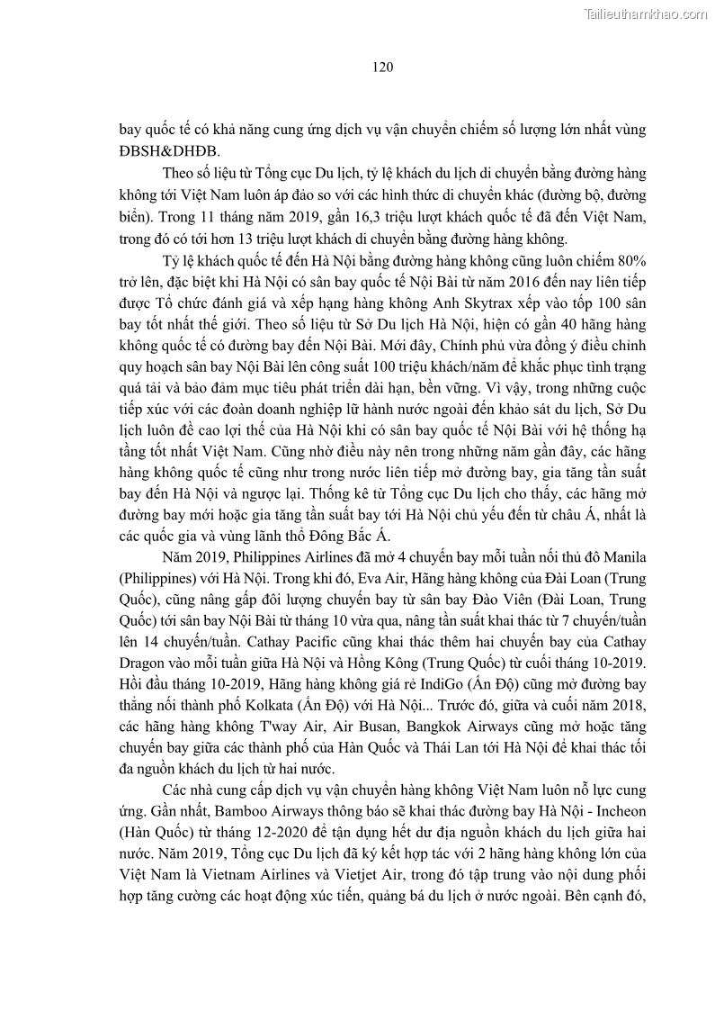 Luận án tiến sĩ Nghiên cứu chuỗi cung ứng dịch vụ du lịch tại vùng Đồng bằng sông Hồng và Duyên hải Đông Bắc Việt Nam - 11 Trang 130