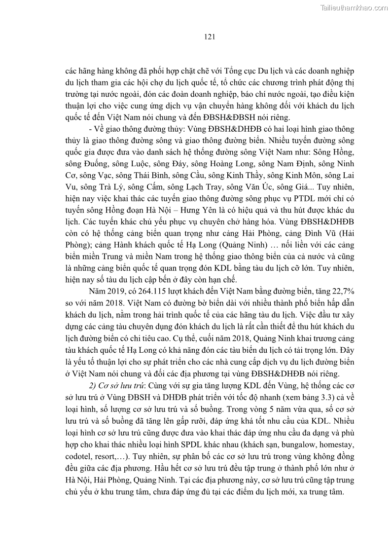 Luận án tiến sĩ Nghiên cứu chuỗi cung ứng dịch vụ du lịch tại vùng Đồng bằng sông Hồng và Duyên hải Đông Bắc Việt Nam - 11 Trang 131