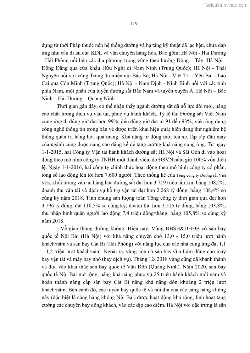 Luận án tiến sĩ Nghiên cứu chuỗi cung ứng dịch vụ du lịch tại vùng Đồng bằng sông Hồng và Duyên hải Đông Bắc Việt Nam - 11 Trang 129