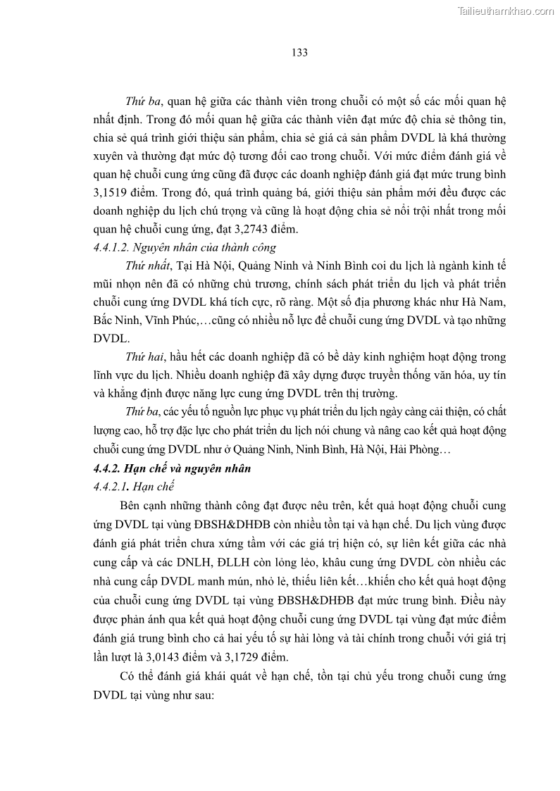 Luận án tiến sĩ Nghiên cứu chuỗi cung ứng dịch vụ du lịch tại vùng Đồng bằng sông Hồng và Duyên hải Đông Bắc Việt Nam - 12 Trang 143