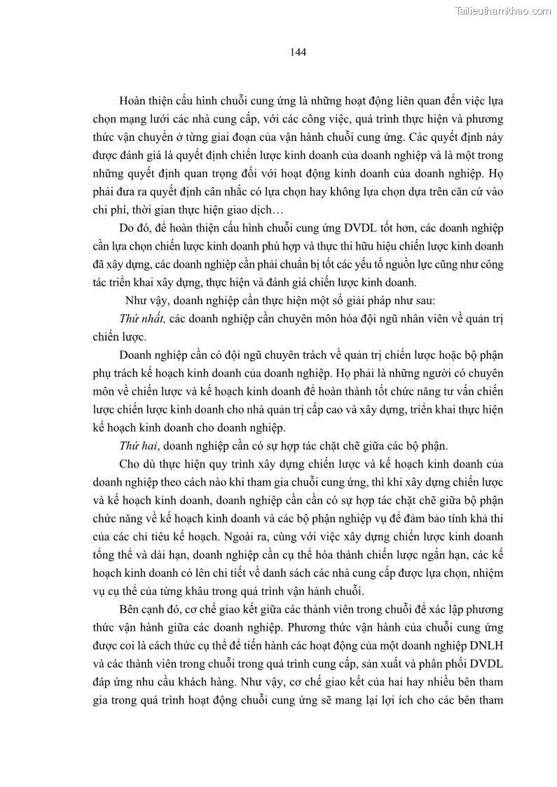Luận án tiến sĩ Nghiên cứu chuỗi cung ứng dịch vụ du lịch tại vùng Đồng bằng sông Hồng và Duyên hải Đông Bắc Việt Nam - 13 Trang 154