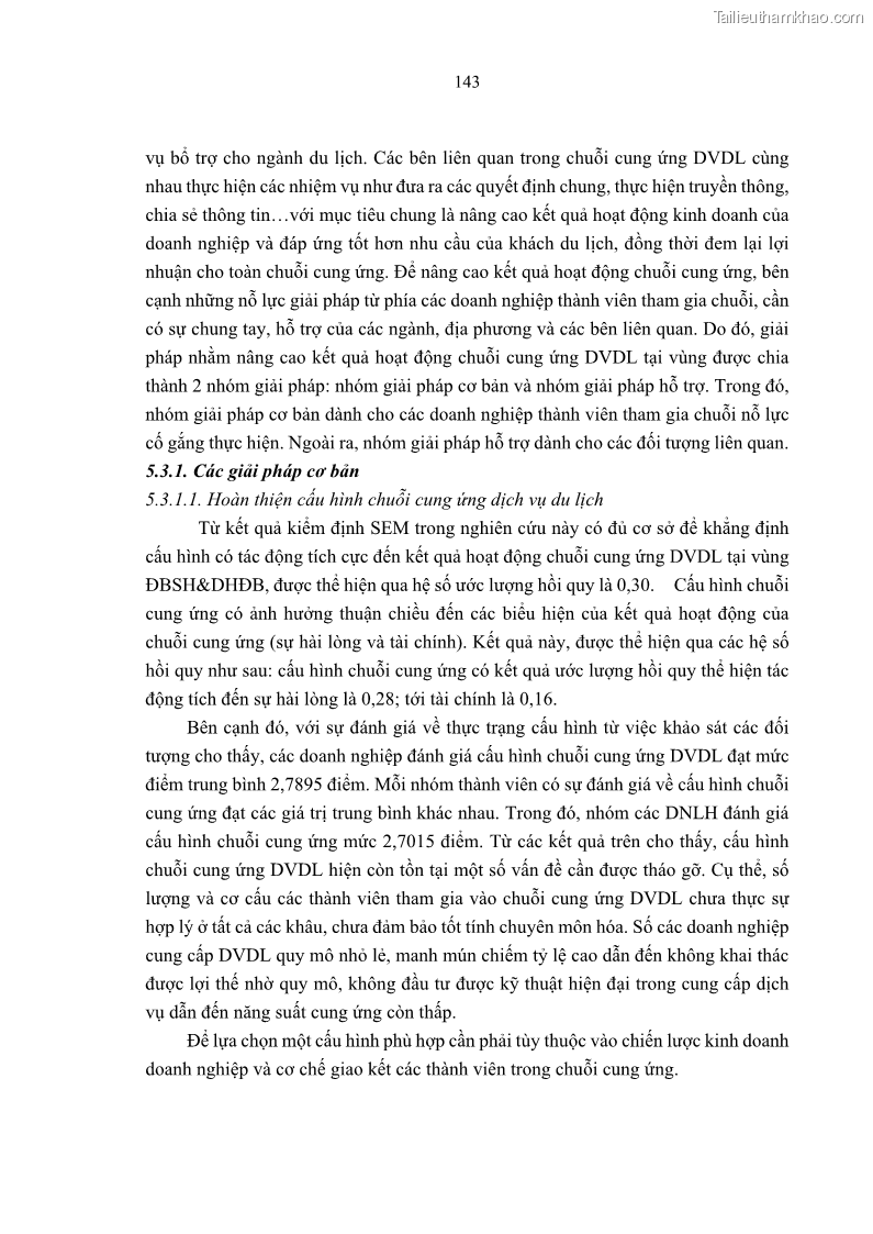 Luận án tiến sĩ Nghiên cứu chuỗi cung ứng dịch vụ du lịch tại vùng Đồng bằng sông Hồng và Duyên hải Đông Bắc Việt Nam - 13 Trang 153