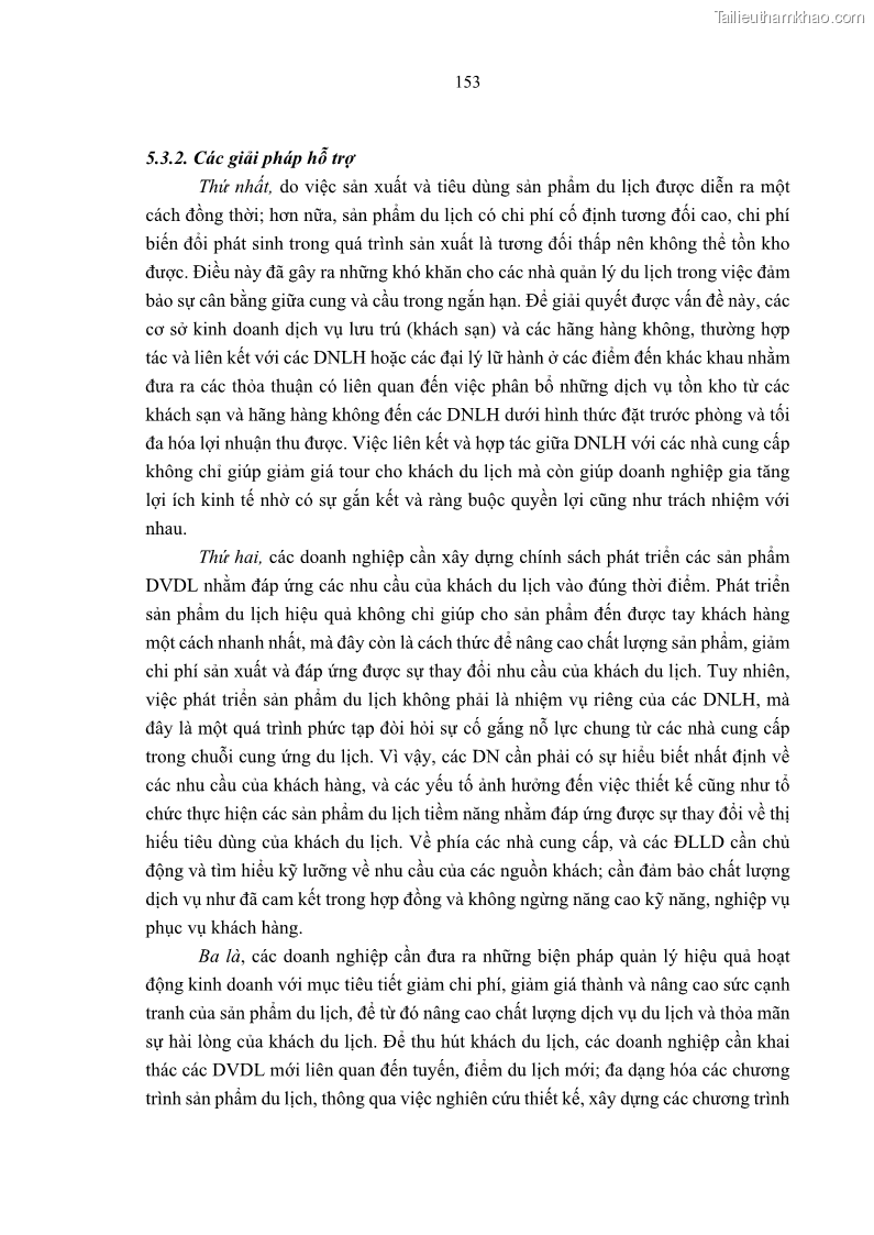 Luận án tiến sĩ Nghiên cứu chuỗi cung ứng dịch vụ du lịch tại vùng Đồng bằng sông Hồng và Duyên hải Đông Bắc Việt Nam - 14 Trang 163
