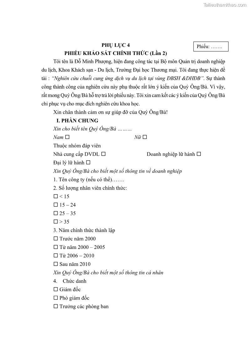 Luận án tiến sĩ Nghiên cứu chuỗi cung ứng dịch vụ du lịch tại vùng Đồng bằng sông Hồng và Duyên hải Đông Bắc Việt Nam - 17 Trang 196