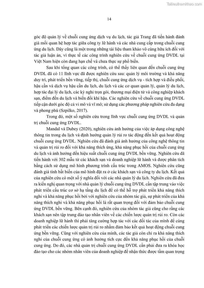 Luận án tiến sĩ Nghiên cứu chuỗi cung ứng dịch vụ du lịch tại vùng Đồng bằng sông Hồng và Duyên hải Đông Bắc Việt Nam - 2 Trang 24