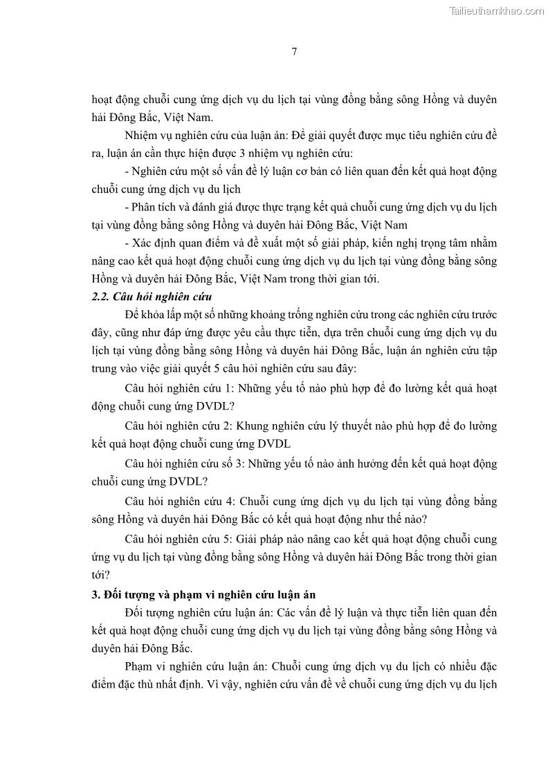 Luận án tiến sĩ Nghiên cứu chuỗi cung ứng dịch vụ du lịch tại vùng Đồng bằng sông Hồng và Duyên hải Đông Bắc Việt Nam - 2 Trang 17