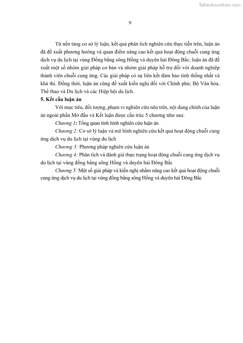 Luận án tiến sĩ Nghiên cứu chuỗi cung ứng dịch vụ du lịch tại vùng Đồng bằng sông Hồng và Duyên hải Đông Bắc Việt Nam - 2 Trang 19