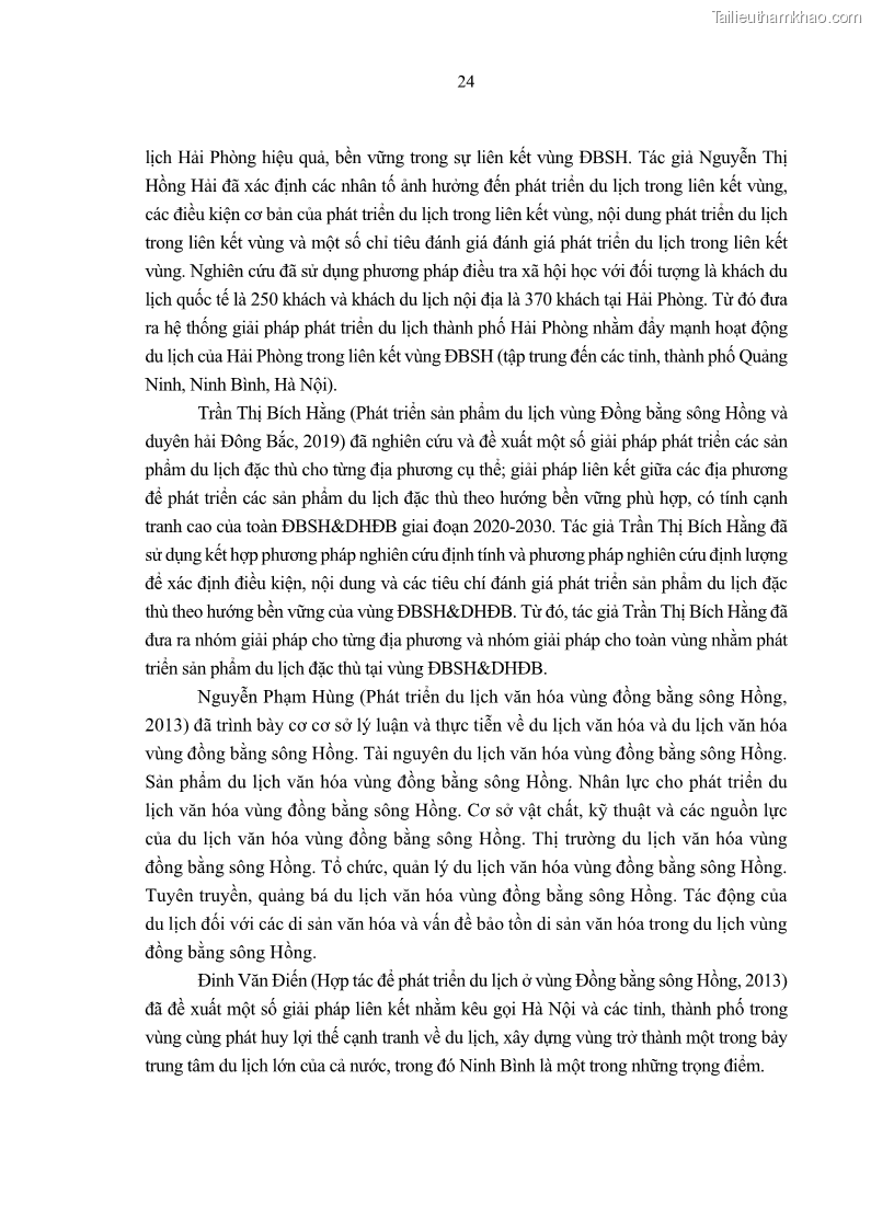 Luận án tiến sĩ Nghiên cứu chuỗi cung ứng dịch vụ du lịch tại vùng Đồng bằng sông Hồng và Duyên hải Đông Bắc Việt Nam - 3 Trang 34