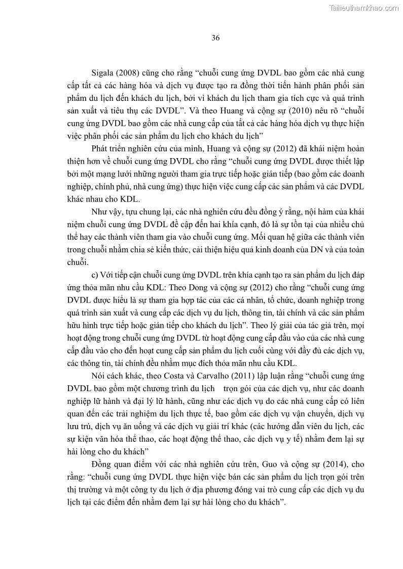 Luận án tiến sĩ Nghiên cứu chuỗi cung ứng dịch vụ du lịch tại vùng Đồng bằng sông Hồng và Duyên hải Đông Bắc Việt Nam - 4 Trang 46