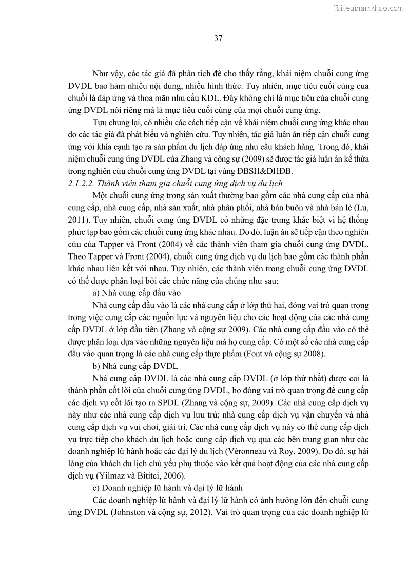 Luận án tiến sĩ Nghiên cứu chuỗi cung ứng dịch vụ du lịch tại vùng Đồng bằng sông Hồng và Duyên hải Đông Bắc Việt Nam - 4 Trang 47
