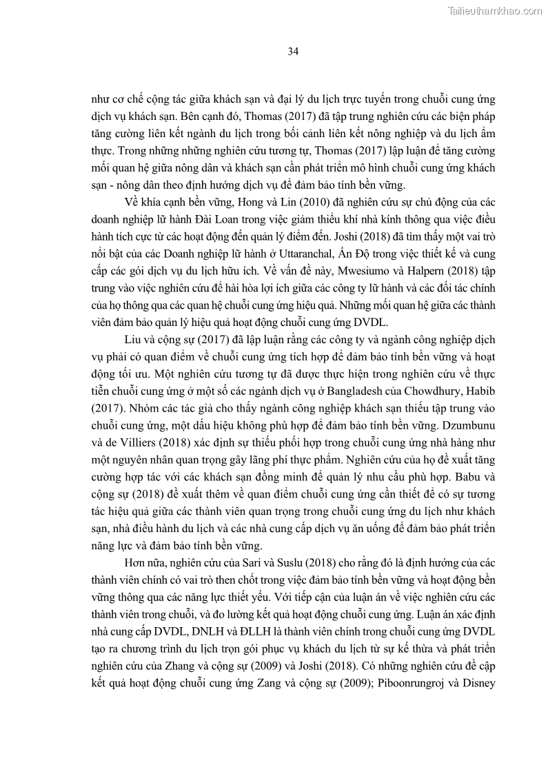 Luận án tiến sĩ Nghiên cứu chuỗi cung ứng dịch vụ du lịch tại vùng Đồng bằng sông Hồng và Duyên hải Đông Bắc Việt Nam - 4 Trang 44