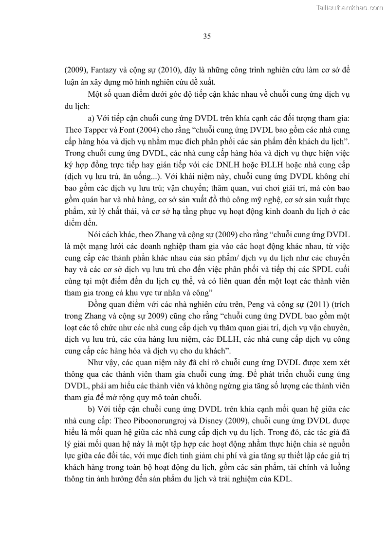 Luận án tiến sĩ Nghiên cứu chuỗi cung ứng dịch vụ du lịch tại vùng Đồng bằng sông Hồng và Duyên hải Đông Bắc Việt Nam - 4 Trang 45