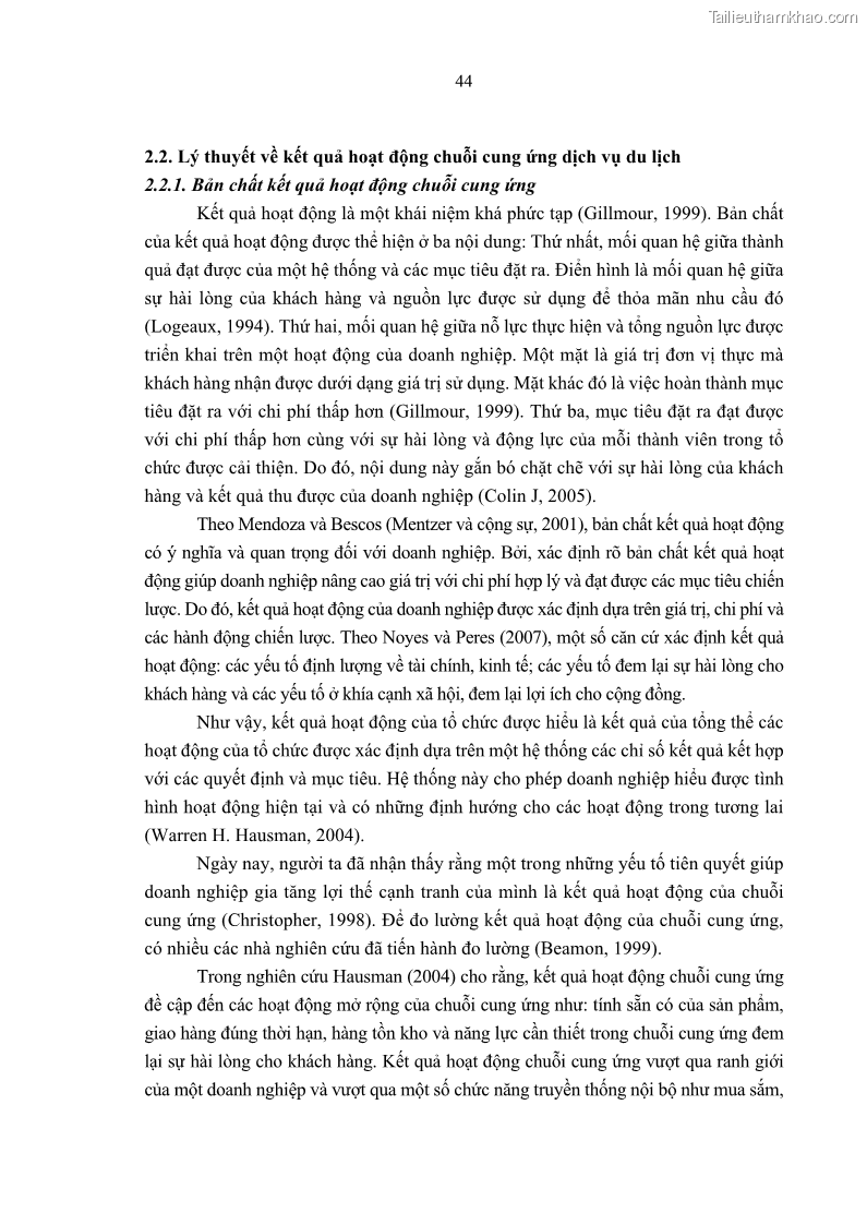 Luận án tiến sĩ Nghiên cứu chuỗi cung ứng dịch vụ du lịch tại vùng Đồng bằng sông Hồng và Duyên hải Đông Bắc Việt Nam - 5 Trang 54
