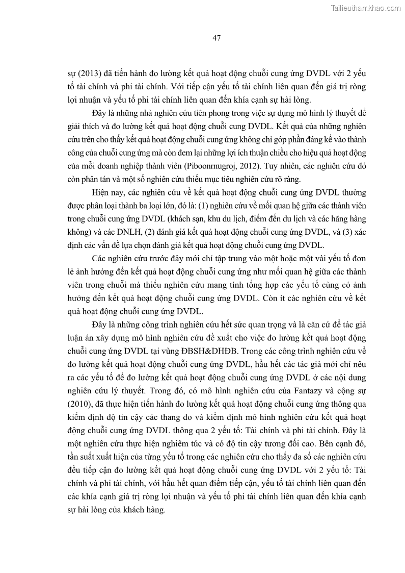 Luận án tiến sĩ Nghiên cứu chuỗi cung ứng dịch vụ du lịch tại vùng Đồng bằng sông Hồng và Duyên hải Đông Bắc Việt Nam - 5 Trang 57