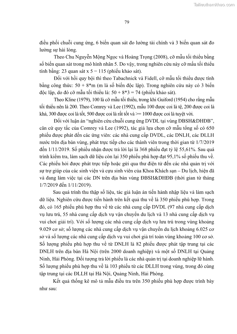 Luận án tiến sĩ Nghiên cứu chuỗi cung ứng dịch vụ du lịch tại vùng Đồng bằng sông Hồng và Duyên hải Đông Bắc Việt Nam - 8 Trang 89