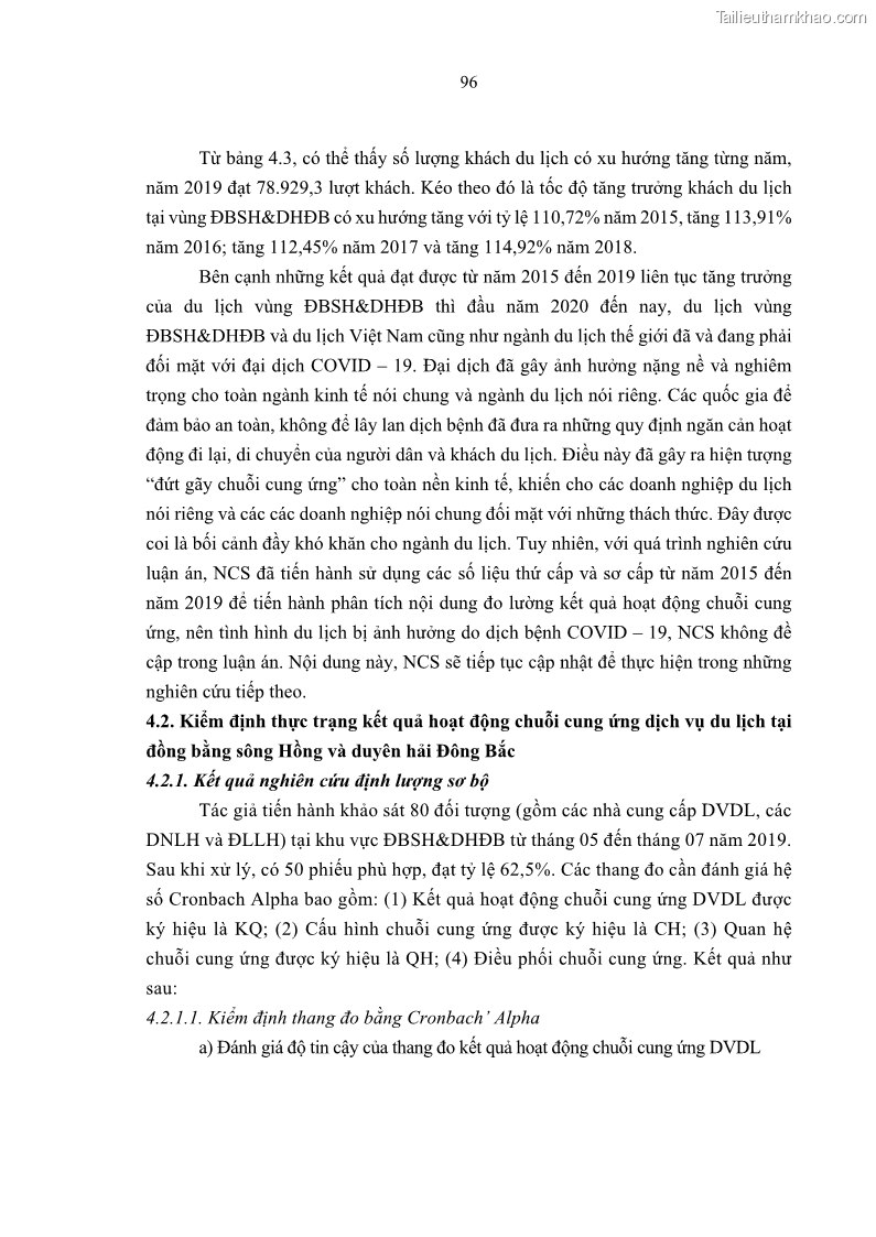 Luận án tiến sĩ Nghiên cứu chuỗi cung ứng dịch vụ du lịch tại vùng Đồng bằng sông Hồng và Duyên hải Đông Bắc Việt Nam - 9 Trang 106