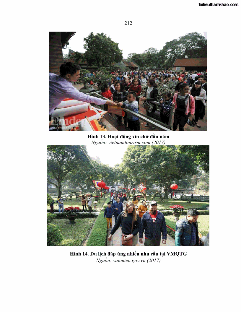 Luận án tiến sĩ văn hóa học Giá trị di sản văn hóa với phát triển du lịch ở Thủ đô Hà Nội hiện nay Qua nghiên cứu trường hợp Văn Miếu - Quốc Tử Giám - 19 Trang 218