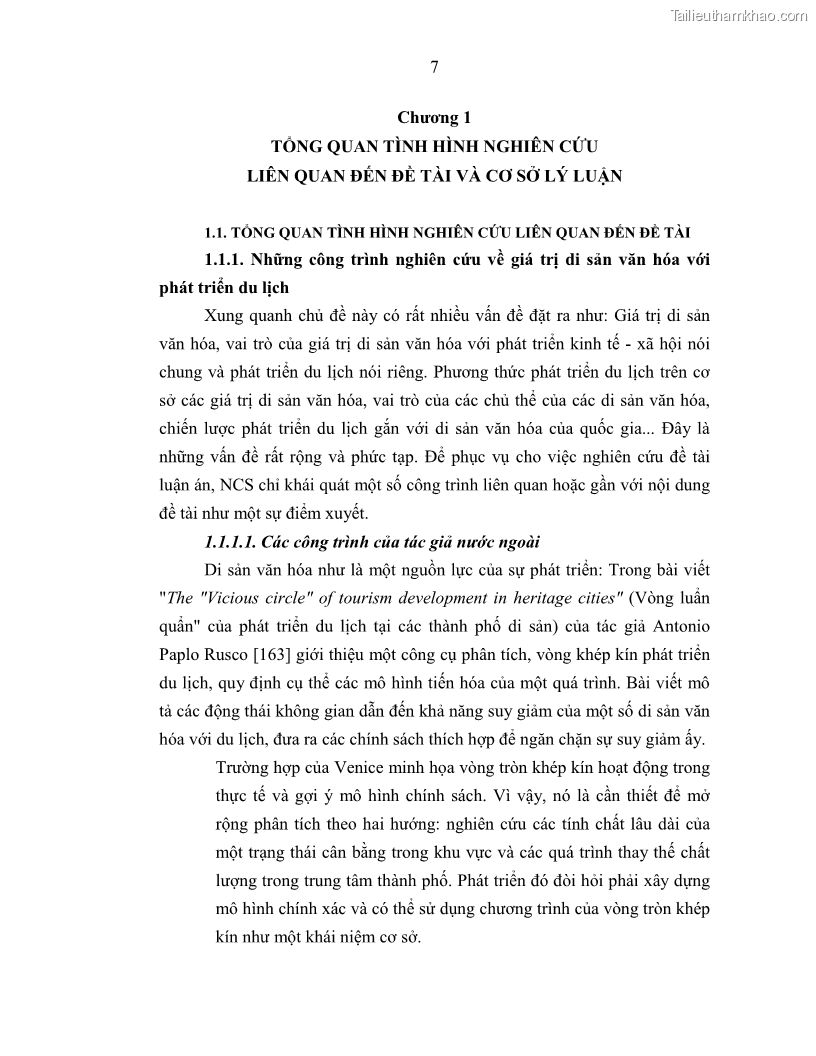 Luận án tiến sĩ văn hóa học Giá trị di sản văn hóa với phát triển du lịch ở Thủ đô Hà Nội hiện nay Qua nghiên cứu trường hợp Văn Miếu - Quốc Tử Giám - 2 Trang 14