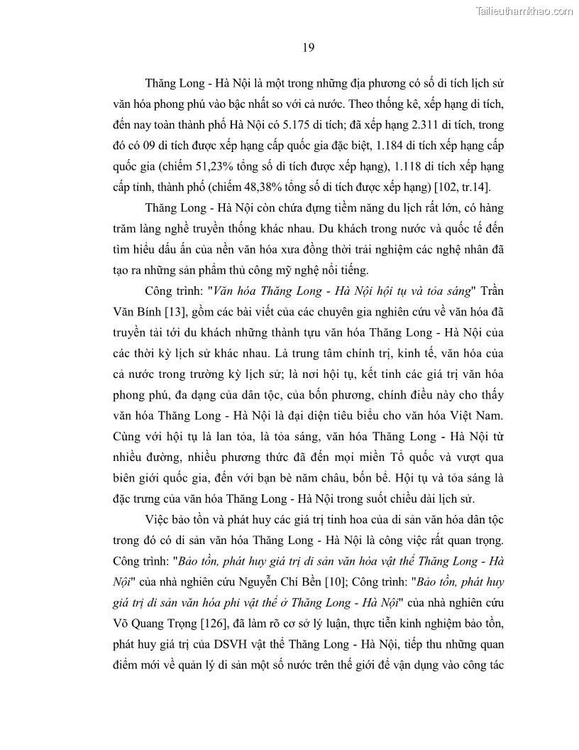 Luận án tiến sĩ văn hóa học Giá trị di sản văn hóa với phát triển du lịch ở Thủ đô Hà Nội hiện nay Qua nghiên cứu trường hợp Văn Miếu - Quốc Tử Giám - 3 Trang 26