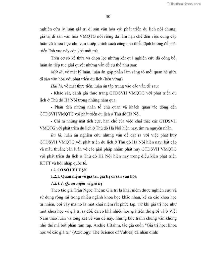Luận án tiến sĩ văn hóa học Giá trị di sản văn hóa với phát triển du lịch ở Thủ đô Hà Nội hiện nay Qua nghiên cứu trường hợp Văn Miếu - Quốc Tử Giám - 4 Trang 37