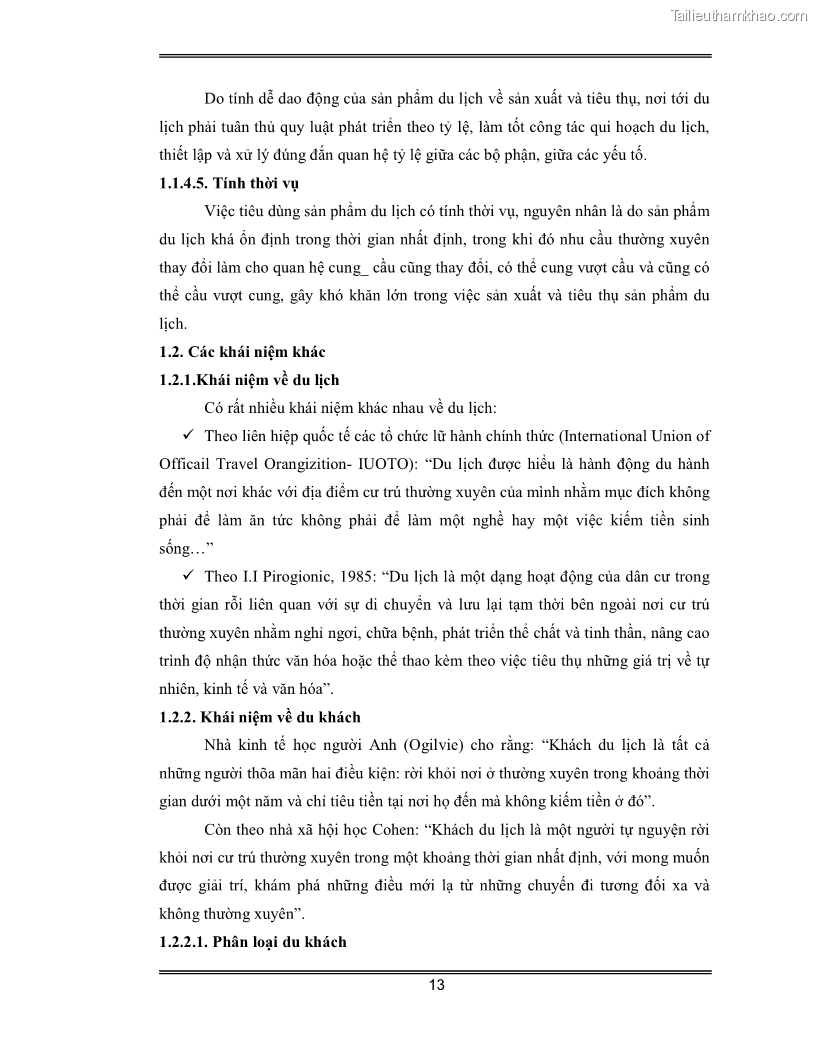 Luận văn Đánh giá thực trạng và định hướng phát triển du lịch tỉnh Cà Mau - 2 Trang 13