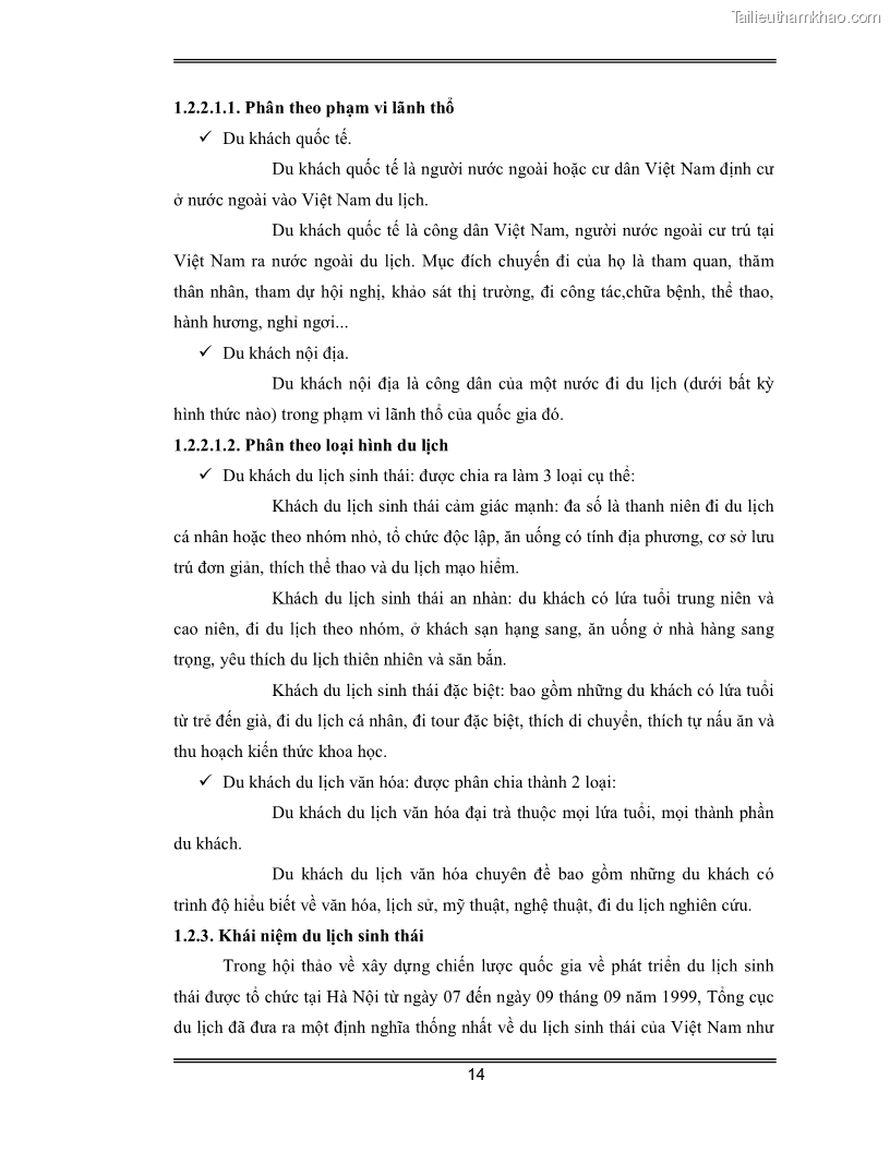 Luận văn Đánh giá thực trạng và định hướng phát triển du lịch tỉnh Cà Mau - 2 Trang 14