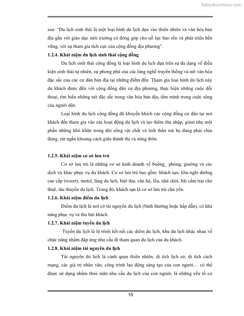 Luận văn Đánh giá thực trạng và định hướng phát triển du lịch tỉnh Cà Mau - 2 Trang 15
