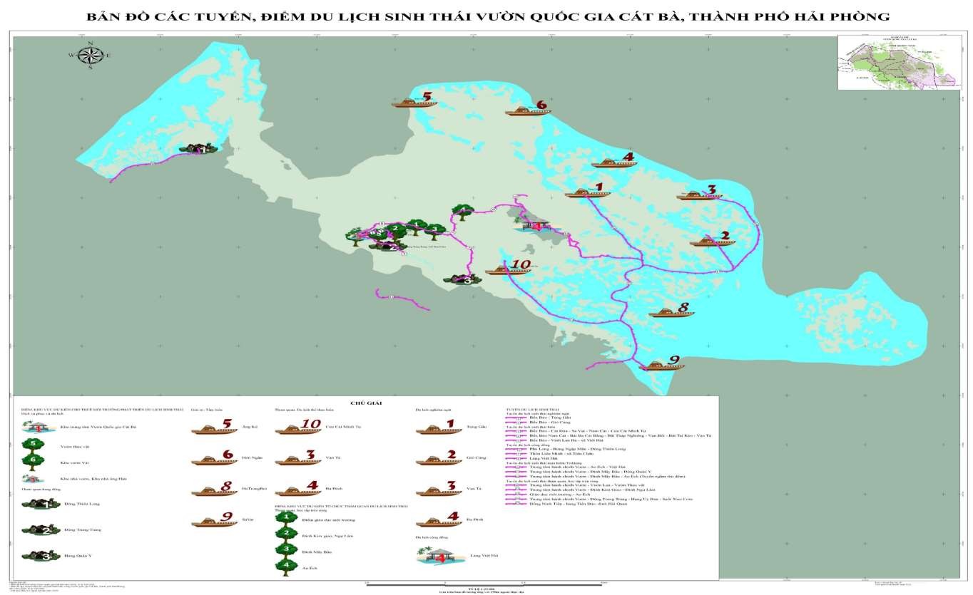 Hình 4 10 Bản đồ một số tuyến điểm DLST tại VQG Cát Bà Nguồn Nghiên cứu 9