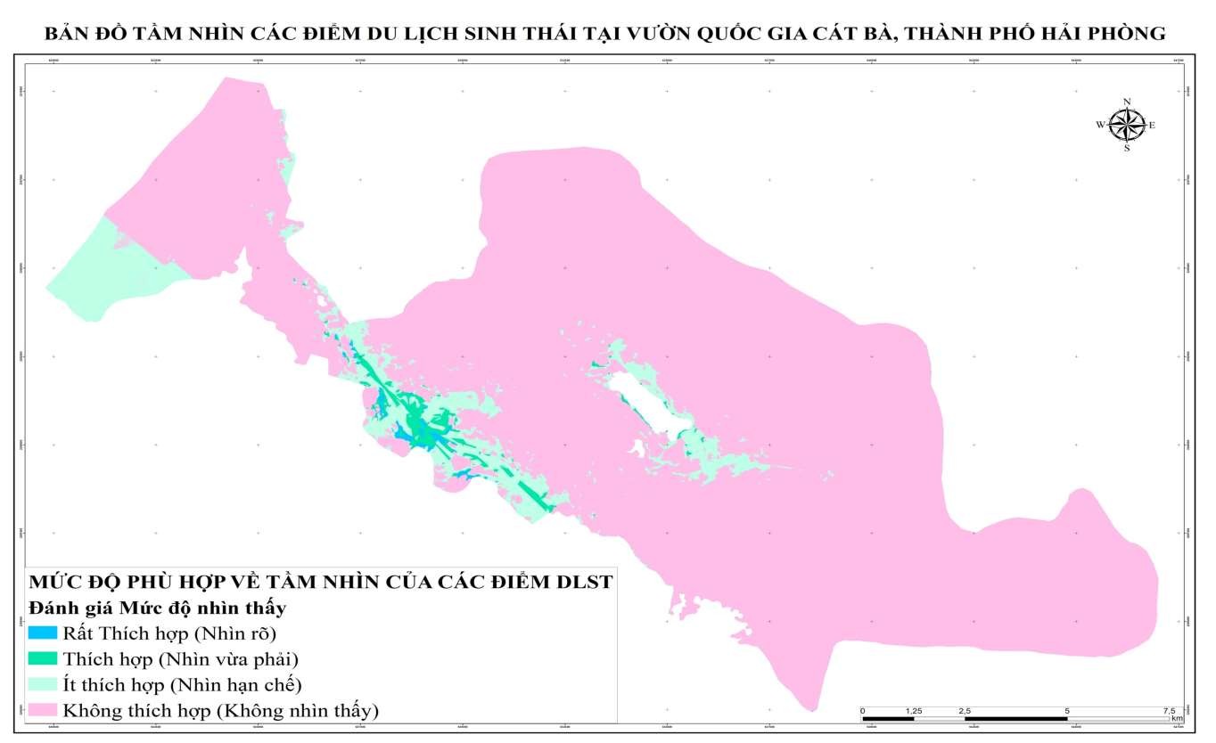 Hình 4 37 Bản đồ tầm nhìn các điểm du lịch tại VQG Cát Bà 8