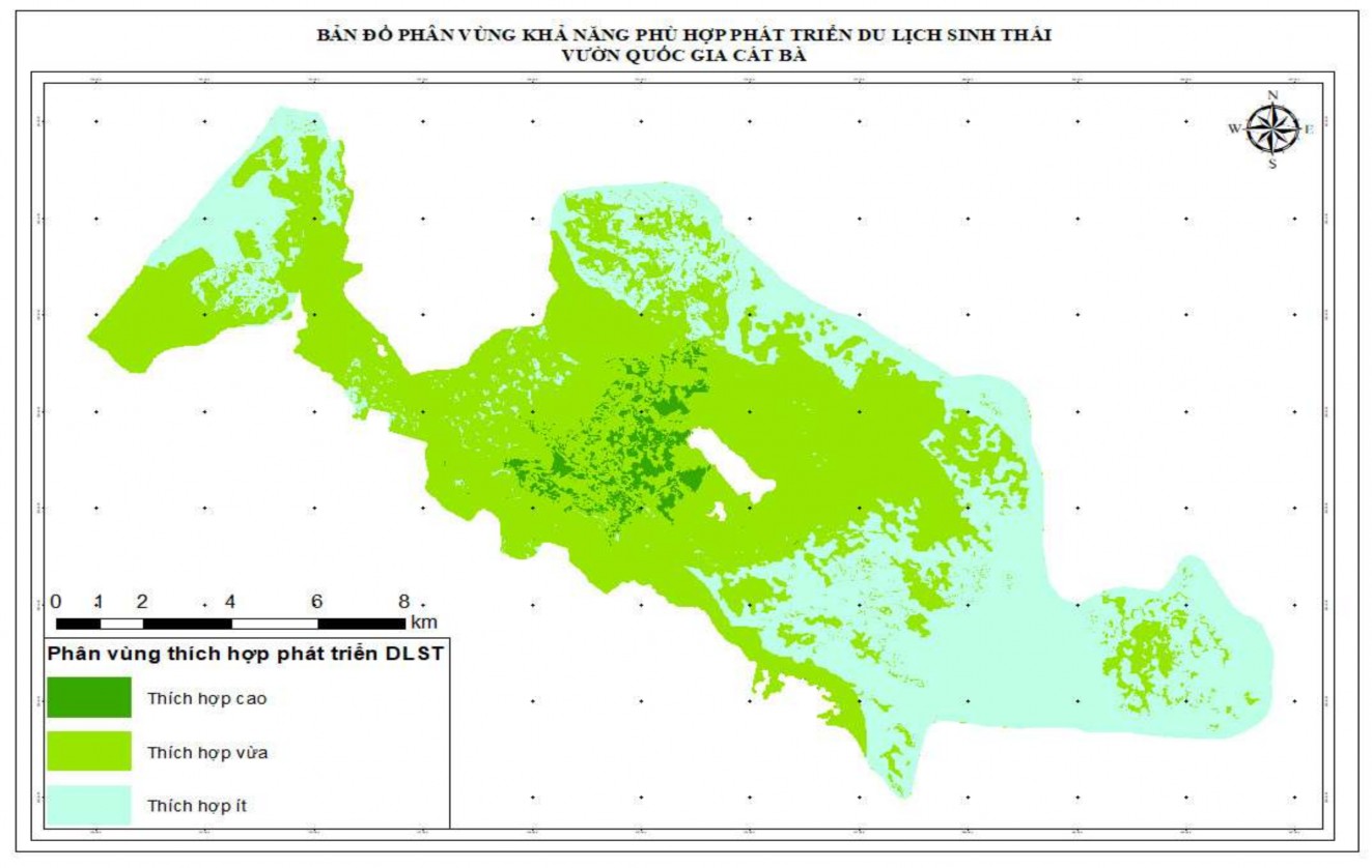 Hình 4 46 Bản đồ tiềm năng DLST tại VQG Cát Bà Nguồn Lê Thị Ngân 2021 Bảng 1