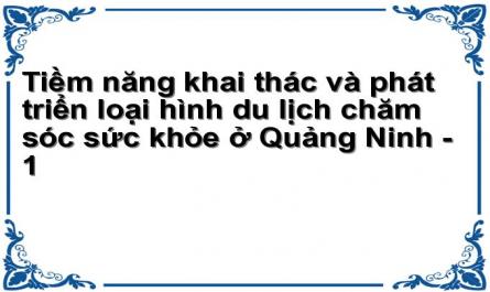 Tiềm năng khai thác và phát triển loại hình du lịch chăm sóc sức khỏe ở Quảng Ninh - 1