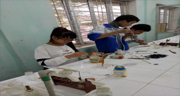 Hình 20 Học sinh THCS thành phố Thái Nguyên thực hành trong phòng thí nghiệm Hình 19