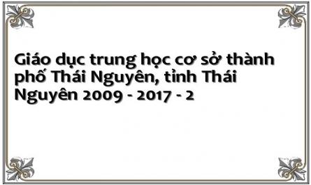 Giáo dục trung học cơ sở thành phố Thái Nguyên, tỉnh Thái Nguyên 2009 - 2017 - 2