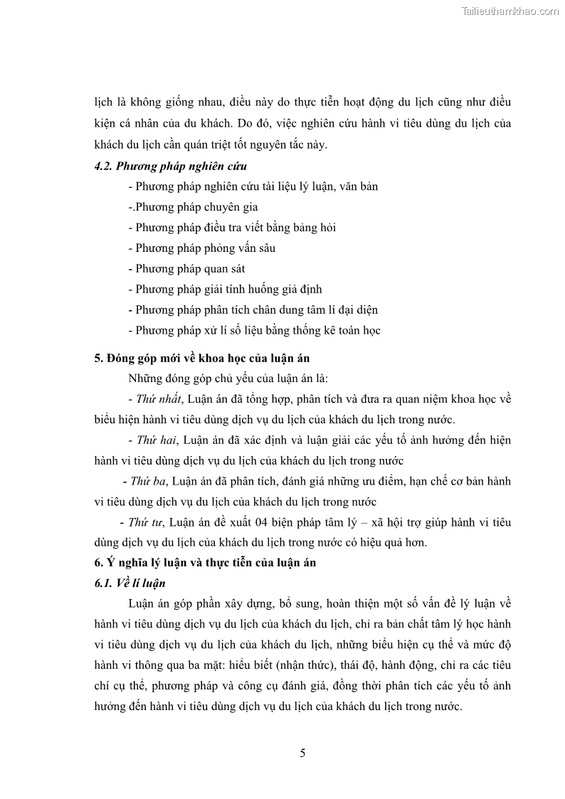 Luận án tiến sĩ tâm lý học Hành vi tiêu dùng của khách du lịch trong nước - 1 Trang 12