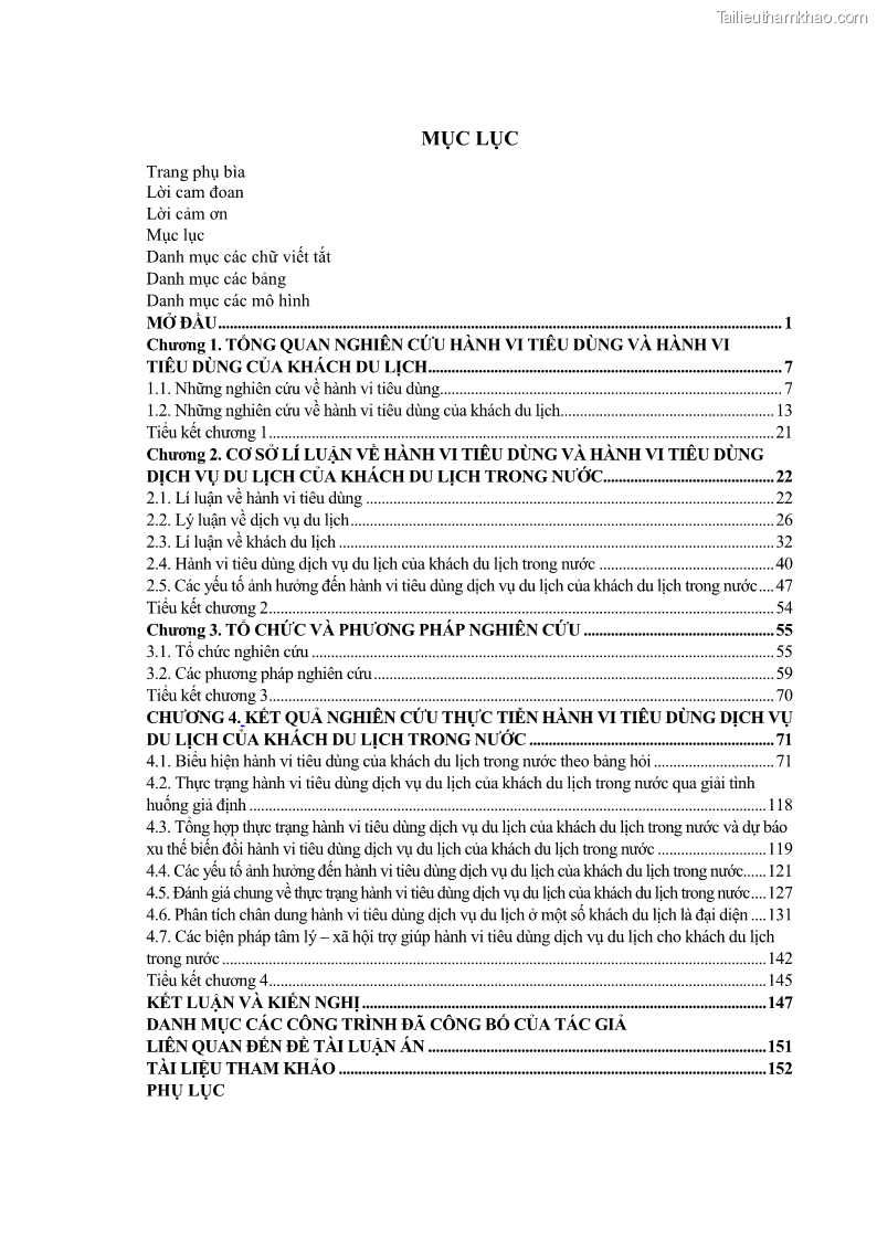 Luận án tiến sĩ tâm lý học Hành vi tiêu dùng của khách du lịch trong nước - 1 Trang 5