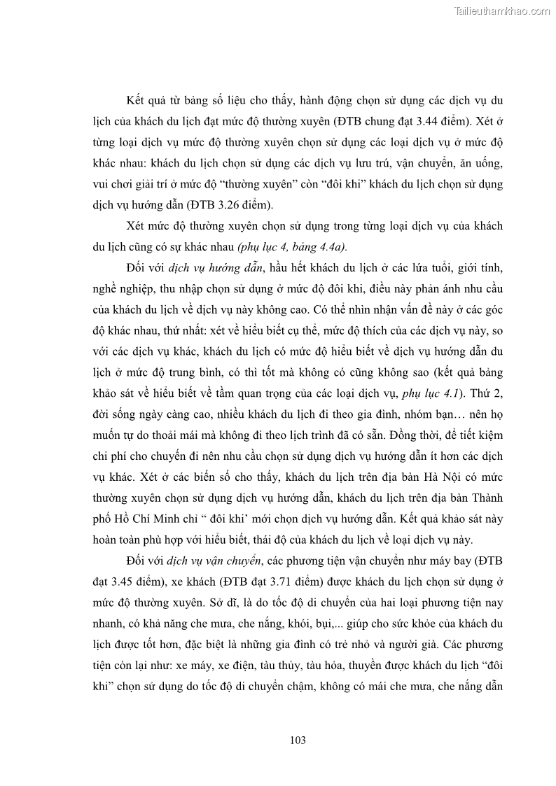 Luận án tiến sĩ tâm lý học Hành vi tiêu dùng của khách du lịch trong nước - 10 Trang 110