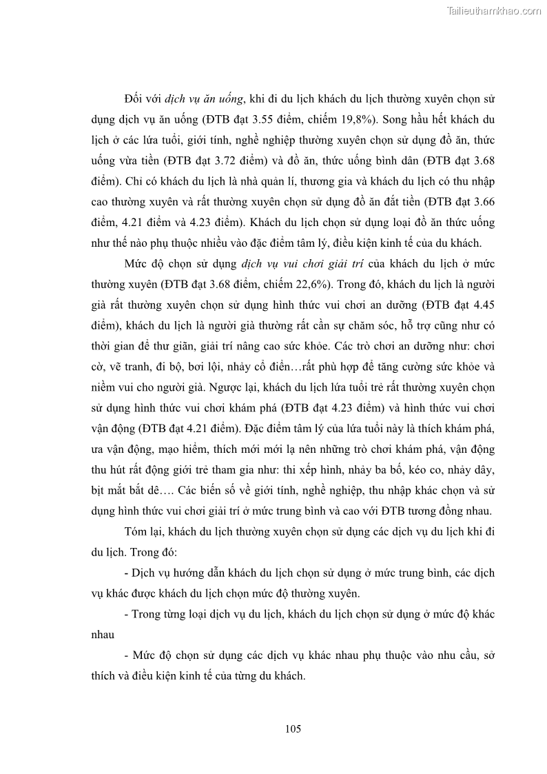 Luận án tiến sĩ tâm lý học Hành vi tiêu dùng của khách du lịch trong nước - 10 Trang 112