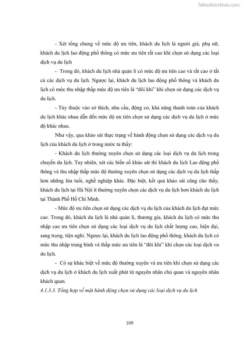 Luận án tiến sĩ tâm lý học Hành vi tiêu dùng của khách du lịch trong nước - 10 Trang 116