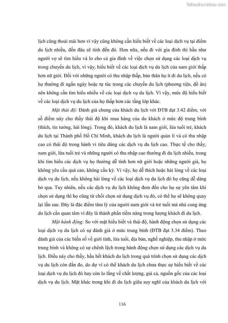 Luận án tiến sĩ tâm lý học Hành vi tiêu dùng của khách du lịch trong nước - 11 Trang 123
