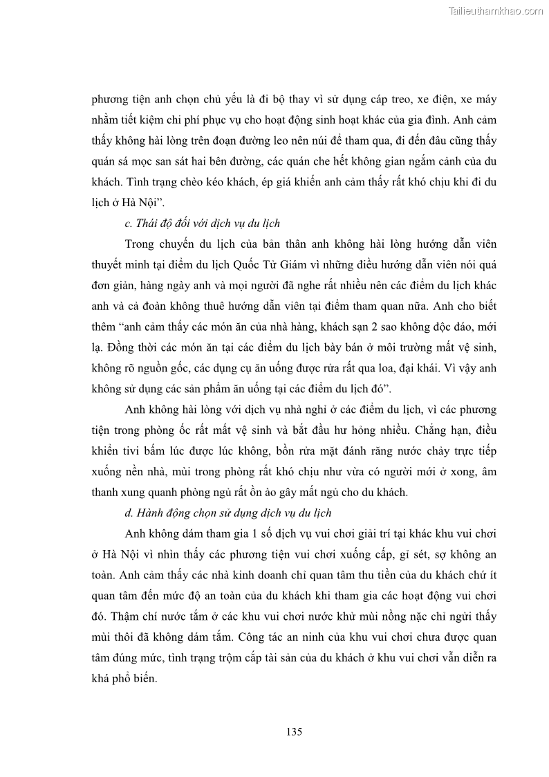 Luận án tiến sĩ tâm lý học Hành vi tiêu dùng của khách du lịch trong nước - 12 Trang 142