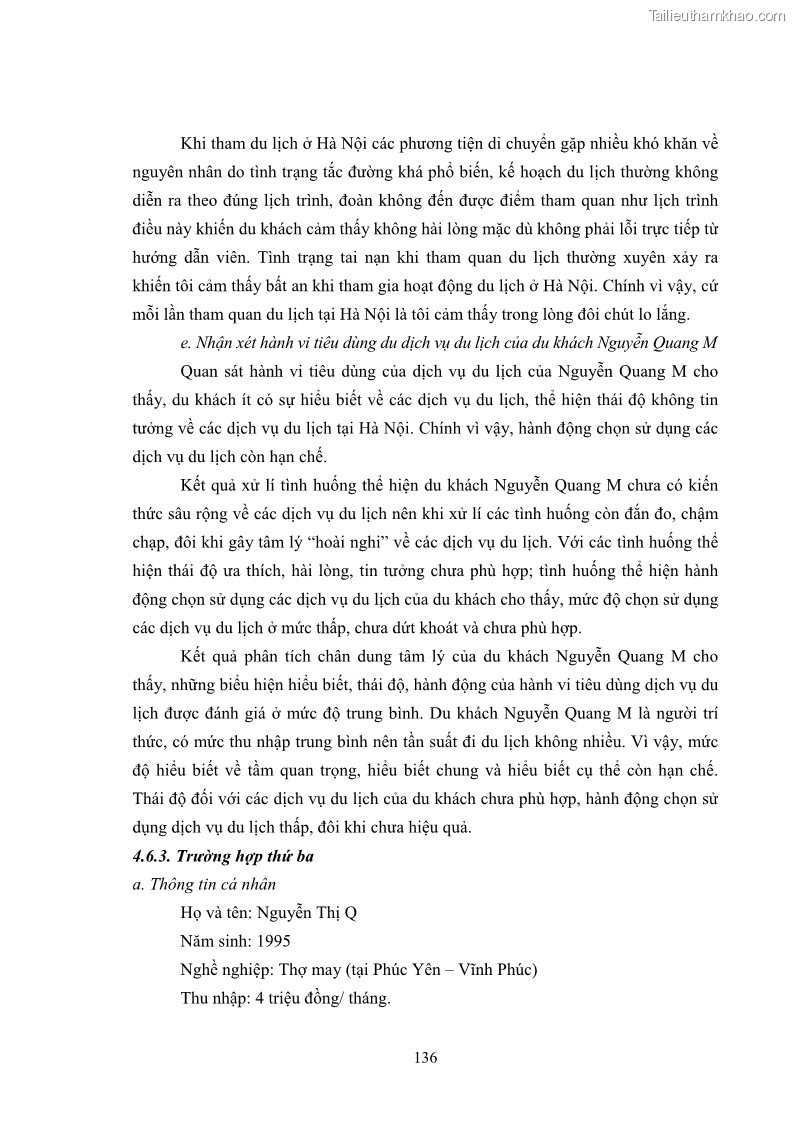 Luận án tiến sĩ tâm lý học Hành vi tiêu dùng của khách du lịch trong nước - 12 Trang 143